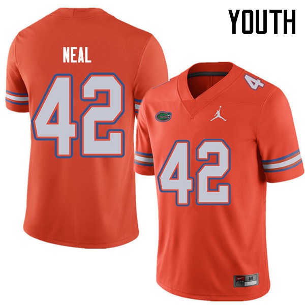 Jordan Brand Youth #42 Keanu Neal Florida Gators College Football Jerseys Orange